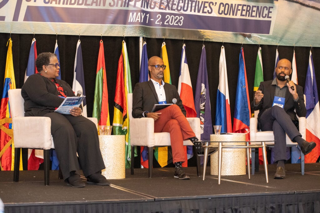 Shipping executives discussing cybersecurity and data privacy at the CSA conference