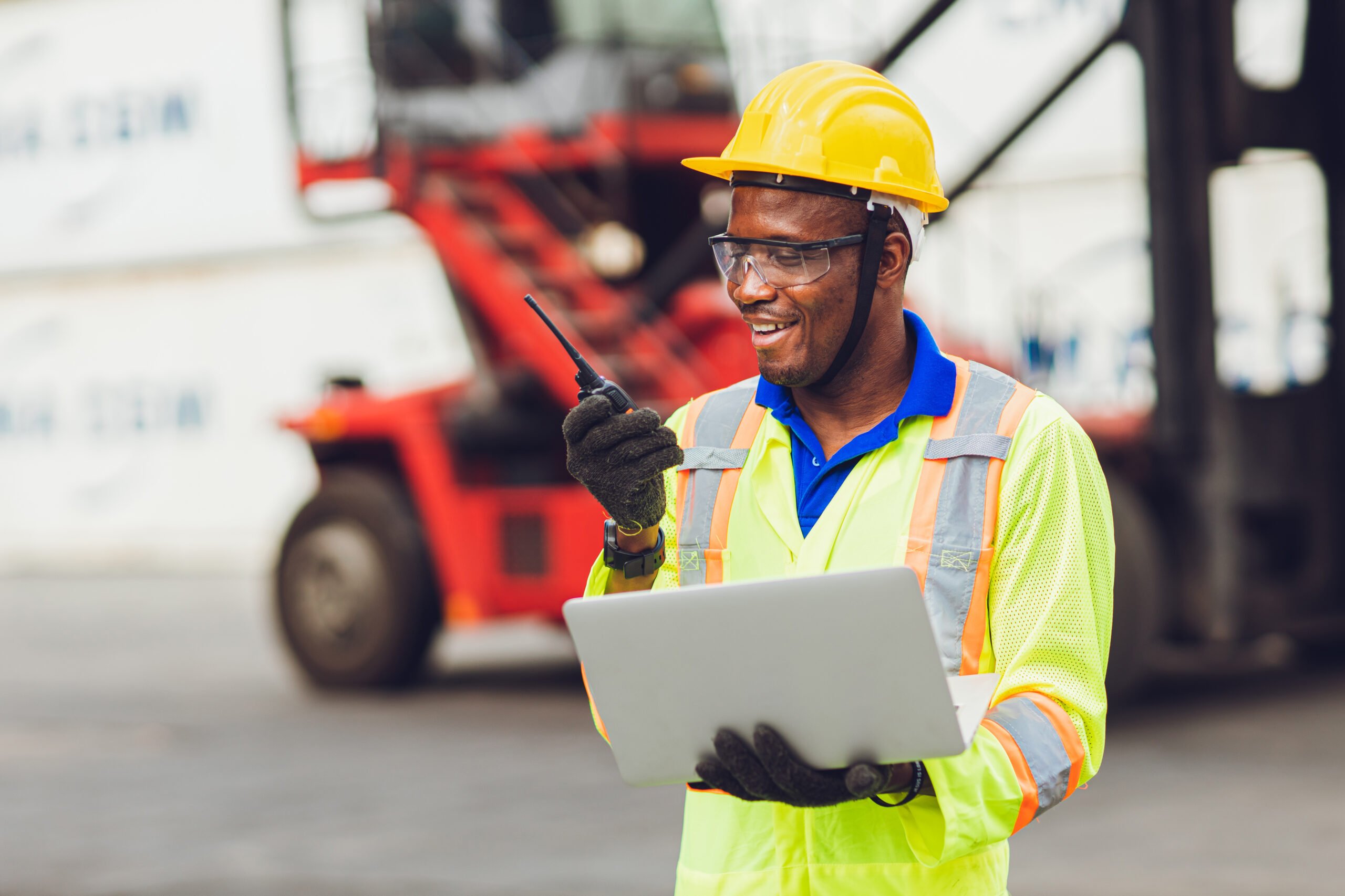 Port worker supporting labour management operations