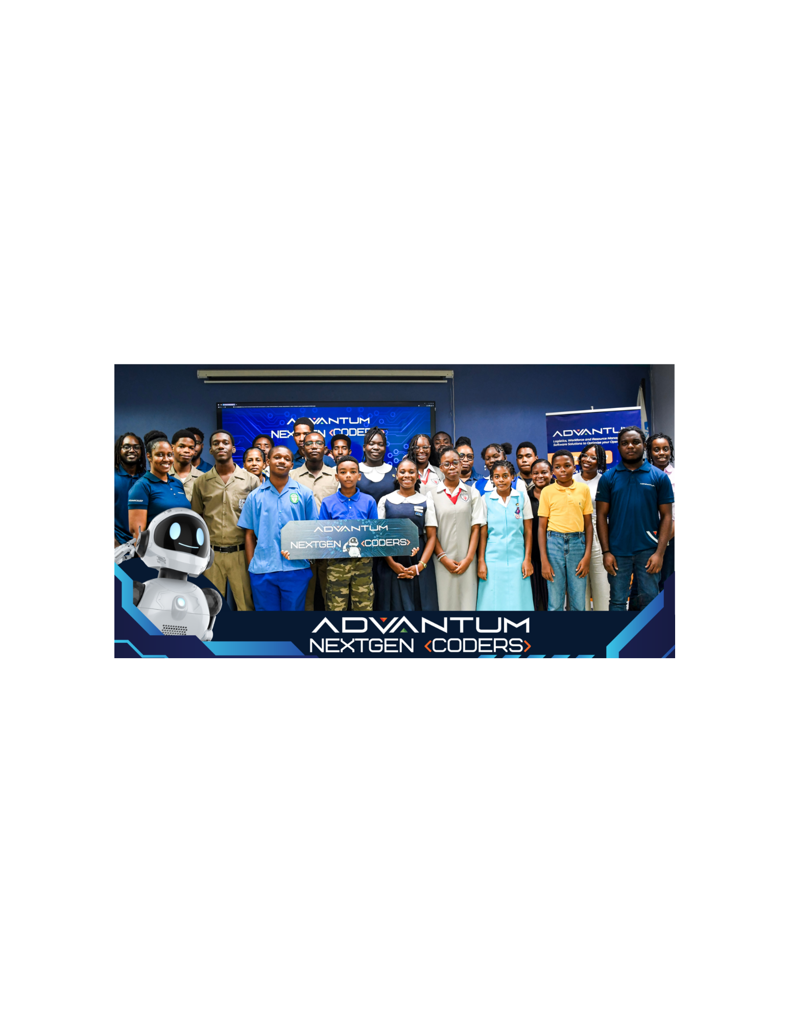 Students and staff at ADVANTUM’s NextGen Coders Camp.