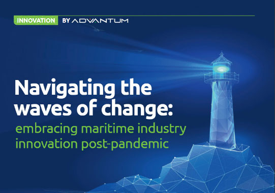Digital lighthouse representing maritime innovation with ADVANTUM software