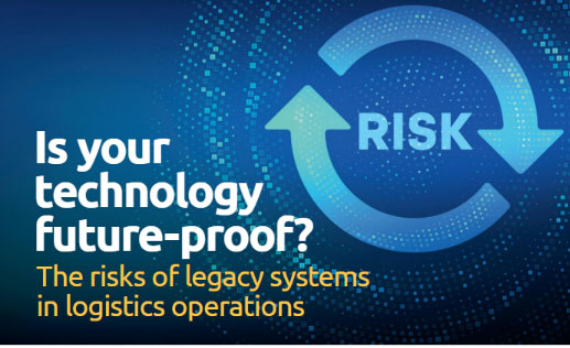 Graphic showing risk and legacy system impact on logistics software operation